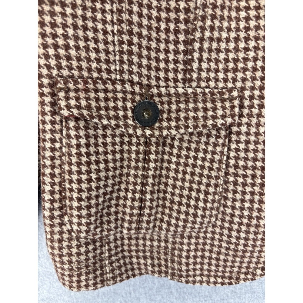 American Eagle VTG Wool Blend Tailored‎ Houndstooth Blazer Size M Dark Academia - Picture 6 of 16